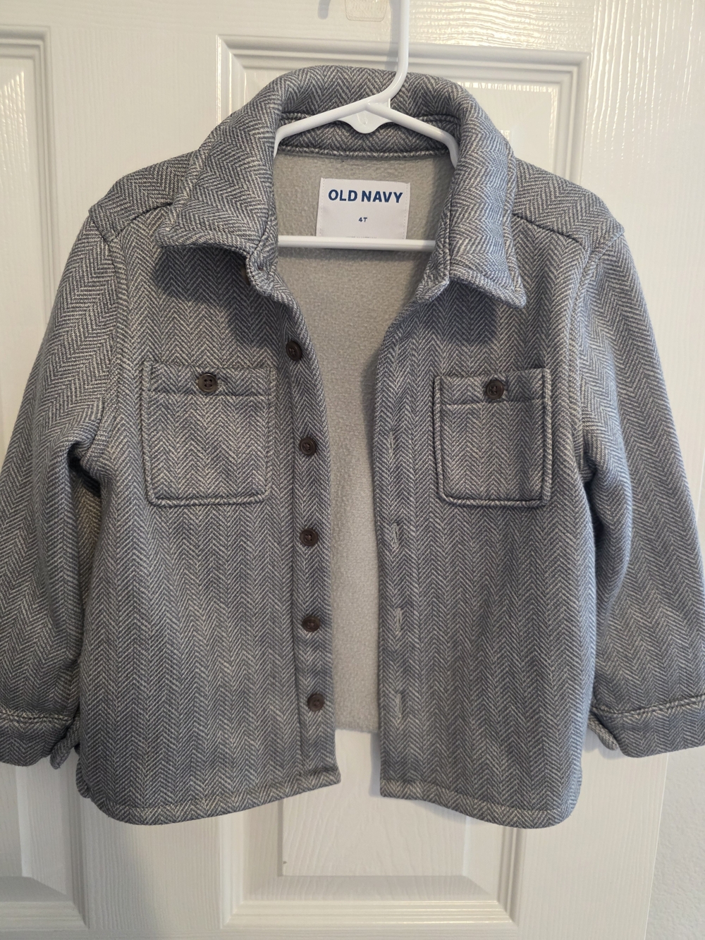 Old Navy Toddler Gray Herringbone Shacket Jacket